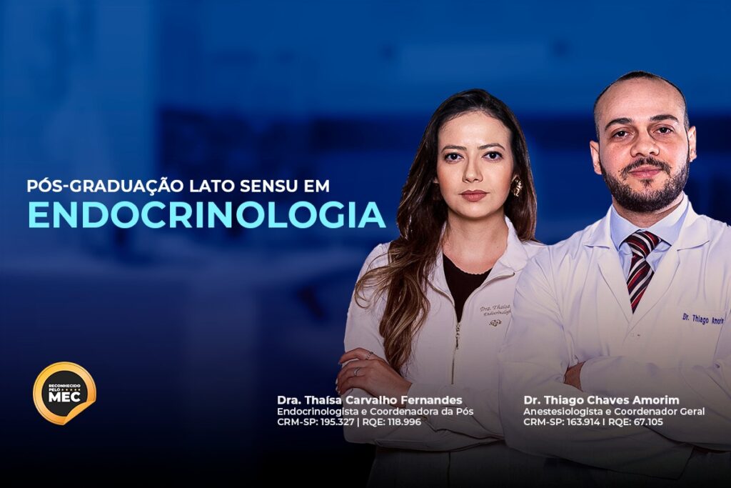 Capa da Pós-Graduação em Endocrinologia do Instituto CDT com coordenadores médicos em destaque