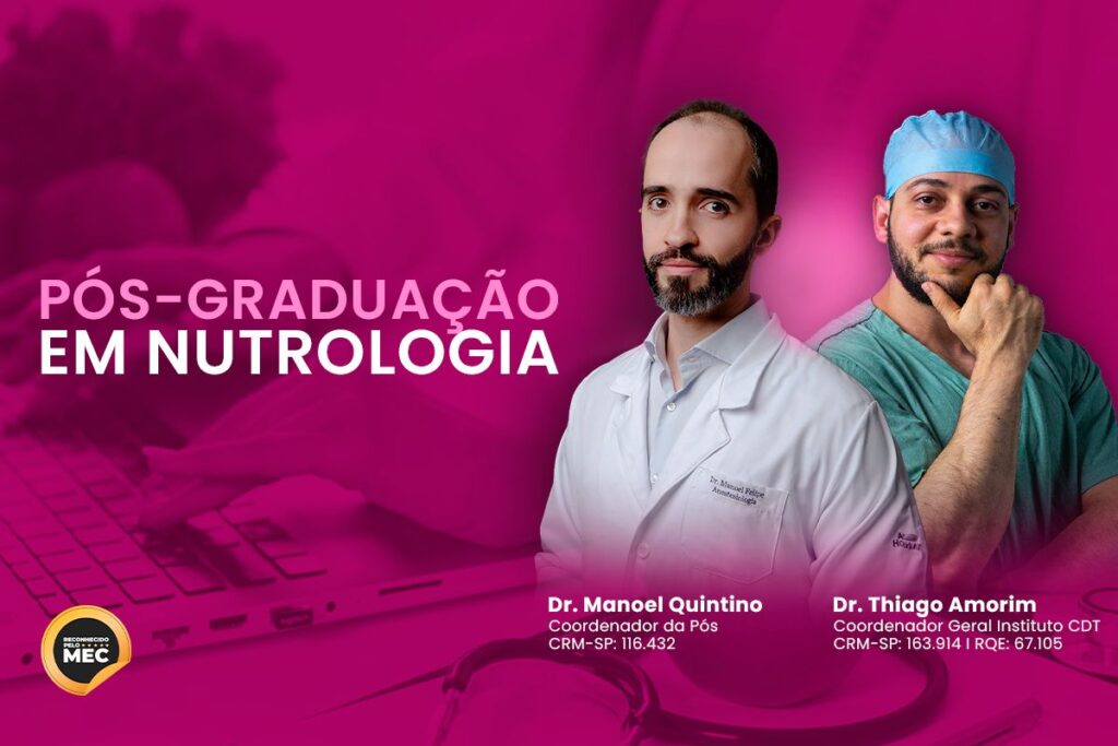 Capa do artigo da Pós-Graduação em Nutrologia com o Dr. Thiago e o Dr. Manoel