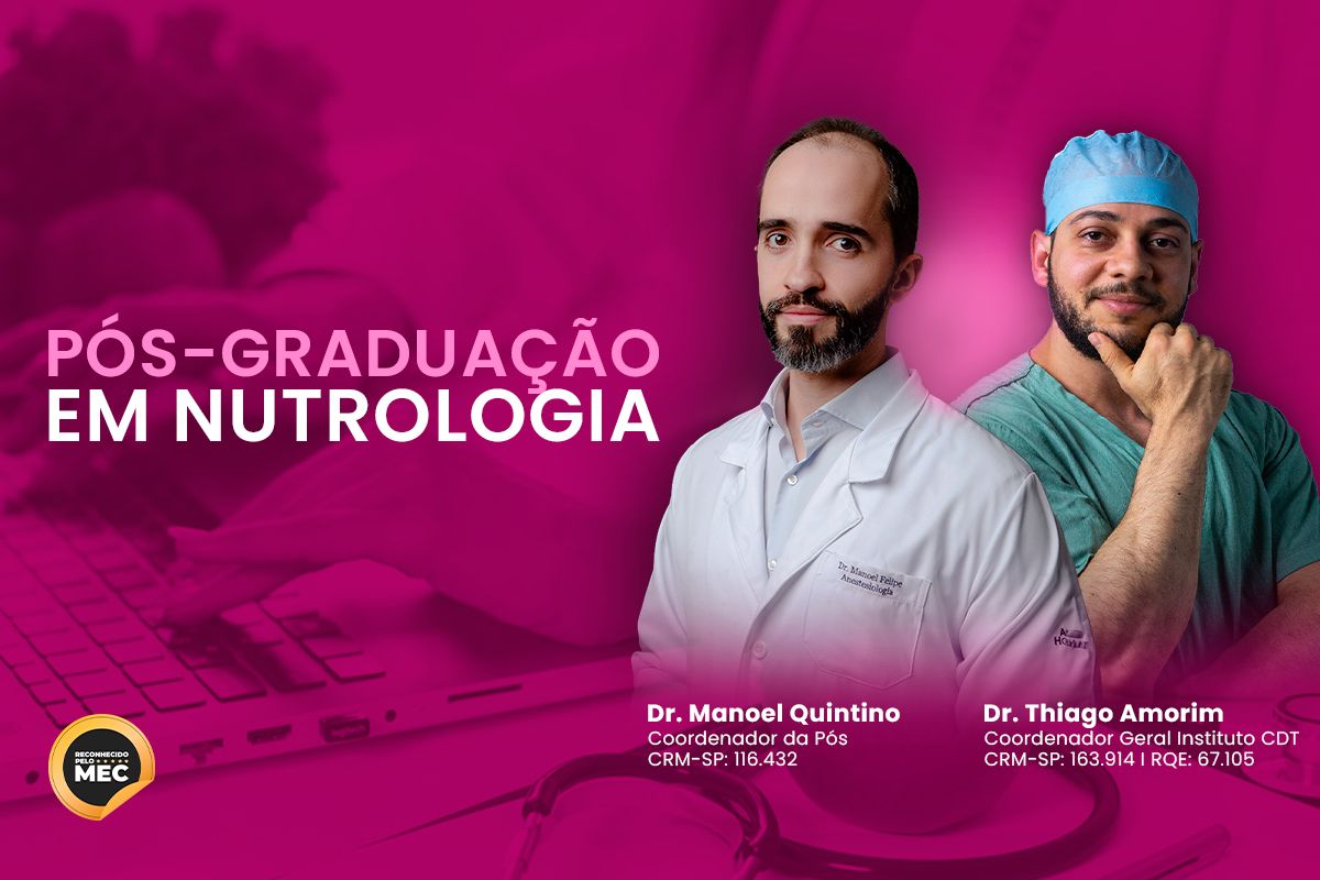 Capa do artigo da Pós-Graduação em Nutrologia com o Dr. Thiago e o Dr. Manoel