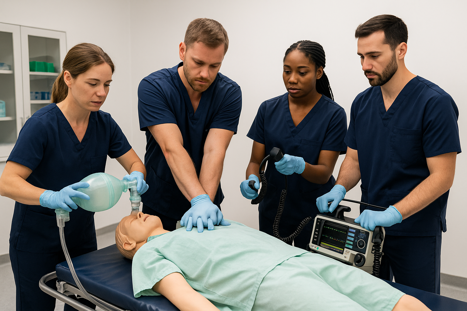 Médicos participando de treinamento