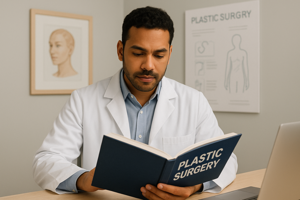 Médico estudando sobre cirurgia