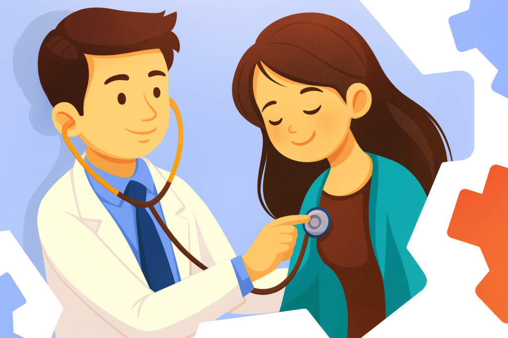 Médico examinando paciente