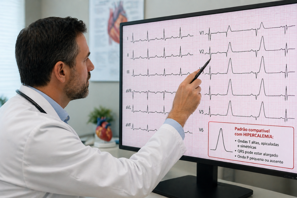 hipercalemia como identificar no ECG